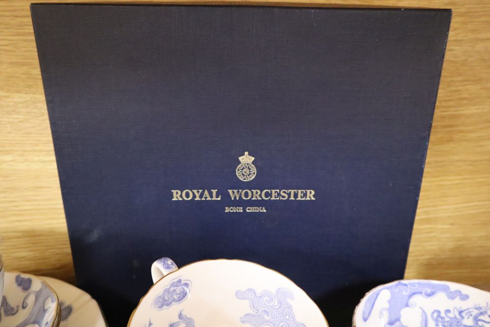 A Royal Worcester Blue Dragon part tea service